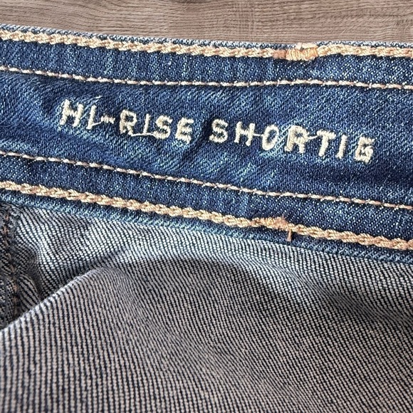 American Eagle Outfitters Womens Hi Rise Shorts Distressed Blue Size 4 - Picture 4 of 6